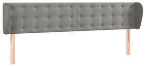 Testiera ad Orecchio Grigio Chiaro 183x23x78/88 cm in Velluto
