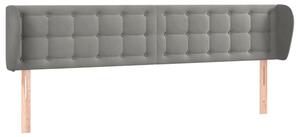 Testiera ad Orecchio Grigio Chiaro 203x23x78/88 cm in Velluto