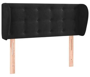 Testiera ad Orecchio Nera 93x23x78/88 cm in Velluto