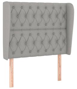 Testiera ad Orecchio Grigio Chiaro 93x23x118/128 cm in Tessuto
