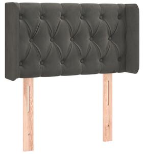 Testiera ad Orecchio Grigio Scuro 83x16x78/88 cm in Velluto