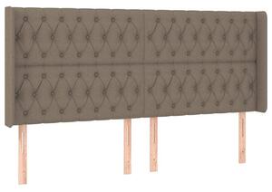 Testiera ad Orecchio Tortora 203x16x118/128 cm in Tessuto