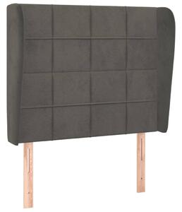 Testiera ad Orecchio GrigioScuro 103x23x118/128cm in Velluto