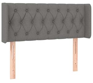 Testiera ad Orecchio Grigio Scuro 93x16x78/88 cm in Tessuto