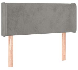 Testiera ad Orecchio Grigio Chiaro 83x16x78/88 cm in Velluto