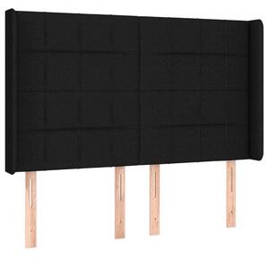 Testiera ad Orecchio Nera 147x16x118/128 cm in Tessuto