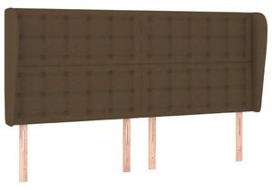Testiera ad Orecchio Marrone Scuro 183x23x118/128 cm in Tessuto