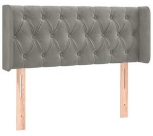 Testiera ad Orecchio Grigio Chiaro 103x16x78/88 cm in Velluto