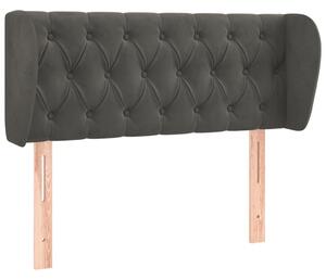 Testiera ad Orecchio Grigio Scuro 93x23x78/88 cm in Velluto