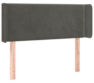 Testiera ad Orecchio Grigio Scuro 93x16x78/88 cm in Velluto