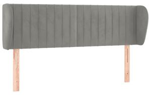 Testiera ad Orecchio Grigio Chiaro 147x23x78/88 cm in Velluto