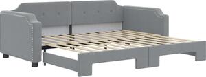 Divano Letto con Letto Estraibile Grigio Chiaro 100x200 Tessuto
