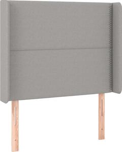 Testiera ad Orecchio Grigio Chiaro 103x16x118/128 cm in Tessuto