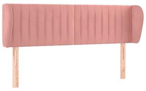 Testiera ad Orecchio Rosa 147x23x78/88 cm in Velluto