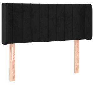 Testiera ad Orecchio Nera 93x16x78/88 cm in Velluto
