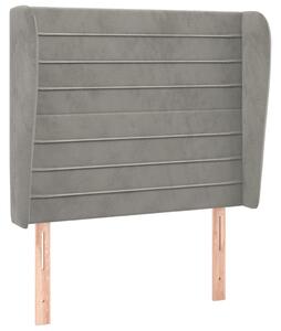 Testiera ad Orecchio Grigio Chiaro 103x23x118/128 cm in Velluto
