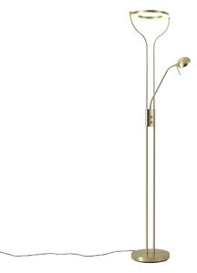 Lampada da terra moderna oro con braccio da lettura incl. LED e dimmer - Divo