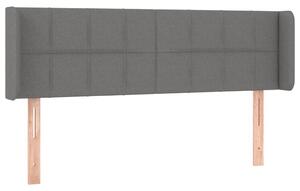 Testiera ad Orecchio Grigio Scuro 147x16x78/88 cm in Tessuto