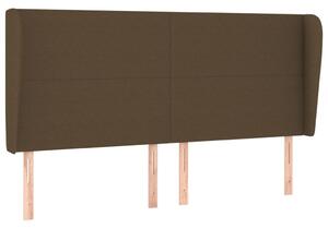 Testiera ad Orecchio Marrone Scuro 203x23x118/128 cm in Tessuto