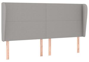 Testiera ad Orecchio Grigio Chiaro 203x23x118/128 cm in Tessuto