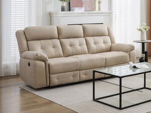 Divano 3 posti relax elettrico in Microfibra Beige - ORTIANO
