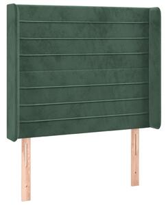 Testiera ad Orecchio Verde Scuro 93x16x118/128 cm in Velluto