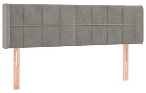 Testiera ad Orecchio Grigio Chiaro 147x16x78/88 cm in Velluto