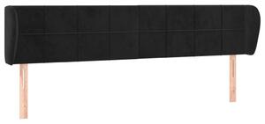 Testiera ad Orecchio Nera 163x23x78/88 cm in Velluto