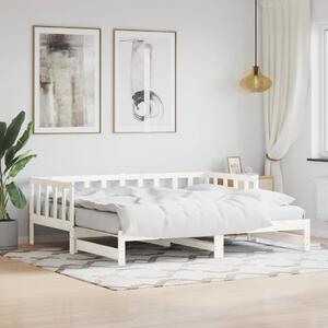 Divano Letto con Letto Estraibile Bianco 80x200cm Massello Pino