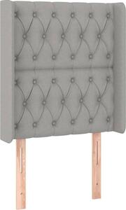 Testiera ad Orecchio Grigio Chiaro 83x16x118/128 cm in Tessuto
