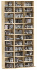 HOMCOM Organizzatore per CD e DVD, biblioteca scaffale archiviazione 1116 CD/528 DVD, 36 scomparti e ripiani regolabili, rovere | Aosom Italy