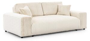 Divano color crema con rivestimento in velluto a coste 213 cm Justin – Ropez