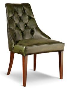 Sedia Chesterfield Casadei Pelle Primo Fiore - Gambe Legno di Faggio Massello