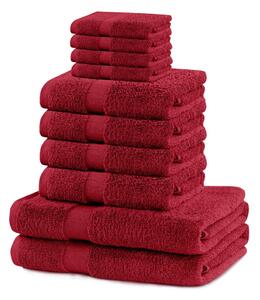 Set di asciugamani per viso e corpo tipo terry rossi in cotone 10 pz Marina – Restilo