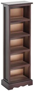 HomCom Mobiletto Libreria porta CD DVD 5 Ripiani in Legno Mobile Soggiorno Per Archiviazione, Marrone|Aosom