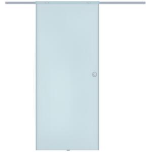 HOMCOM Porta trasparente Scorrevole con Binario B3 in Alluminio per Bagno Cucina Studio, 205x90x0,8cm, Trasparente satinato | Aosom Italy