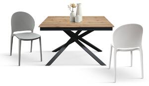 Tavolo moderno allungabile rovere rustico gambe nere 120x80x76 140x80x76 160x90x76