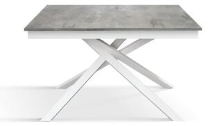Tavolo moderno allungabile grigio cemento gambe bianche 120x80x76 140x80x76 160x90x76