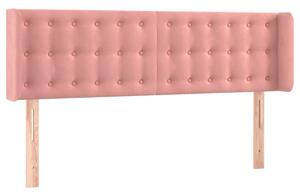 Testiera ad Orecchio Rosa 147x16x78/88 cm in Velluto