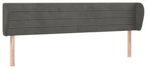Testiera ad Orecchio Grigio Scuro 183x23x78/88 cm in Velluto