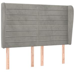 Testiera ad Orecchio Grigio Chiaro 147x23x118/128 cm in Velluto