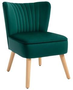 HOMCOM poltroncine da salotto poltrona salotto poltrona salotto Stile Nordico dal Design Ergonomico in Legno e Velluto Verde per Casa e Soggiorno