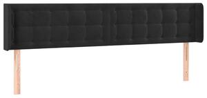Testiera ad Orecchio Nera 163x16x78/88 cm in Velluto