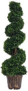 Outsunny Pianta Artificiale Bosso a Spirale (Ф32cm x 120cm), Verde Decorativo per Interni ed Esterni, con Vaso Incluso|Aosom