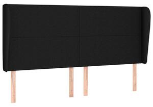 Testiera ad Orecchio Nera 203x23x118/128 cm in Tessuto