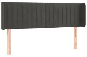 Testiera ad Orecchio Grigio Scuro 147x16x78/88 cm in Velluto