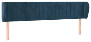 Testiera ad Orecchio Blu Scuro 183x23x78/88 cm in Velluto