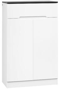 HOMCOM Scarpiera Slim da 12 Paia max per Ingressi e Corridoi con 3 Ripiani Regolabili e Cassetto, in Truciolato Bianco, 60x32x100 cm|Aosom