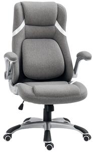 Vinsetto Sedia da Ufficio Reclinabile in Tessuto Traspirante e Acciaio con Altezza Regolabile, 68x76x109-117 cm|Aosom