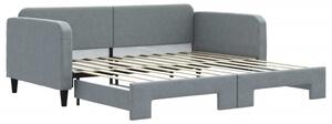 Divano Letto con Letto Estraibile Grigio Chiaro 100x200 Tessuto